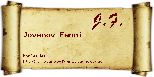 Jovanov Fanni névjegykártya