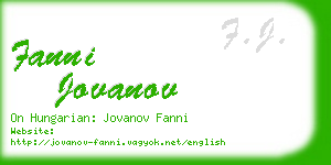 fanni jovanov business card